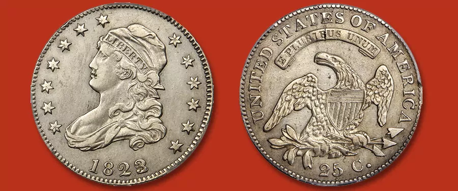Valuable Rare Bicentennial Quarter Worth $420K and 7 Other High-Value Coins Exceeding $11,000 8 1823/2 Capped Bust Quarter: The Overdate Error